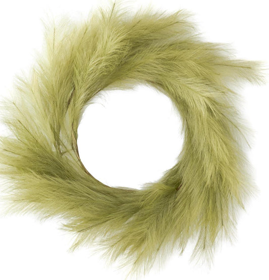 30” green pampas grass wreath