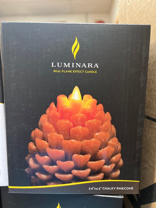 Light brown wax pine one luminara indoor candle