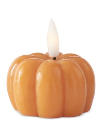 Orange Wax LED Flicker Flame Candle