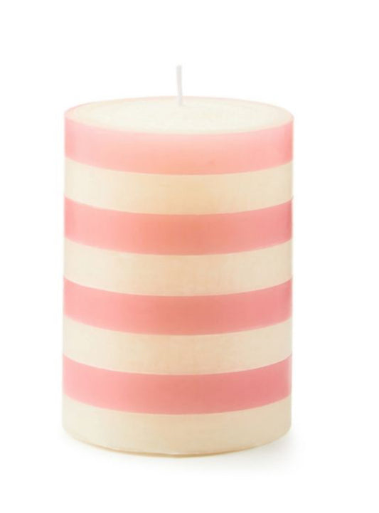 pink bands 4" pillar candle