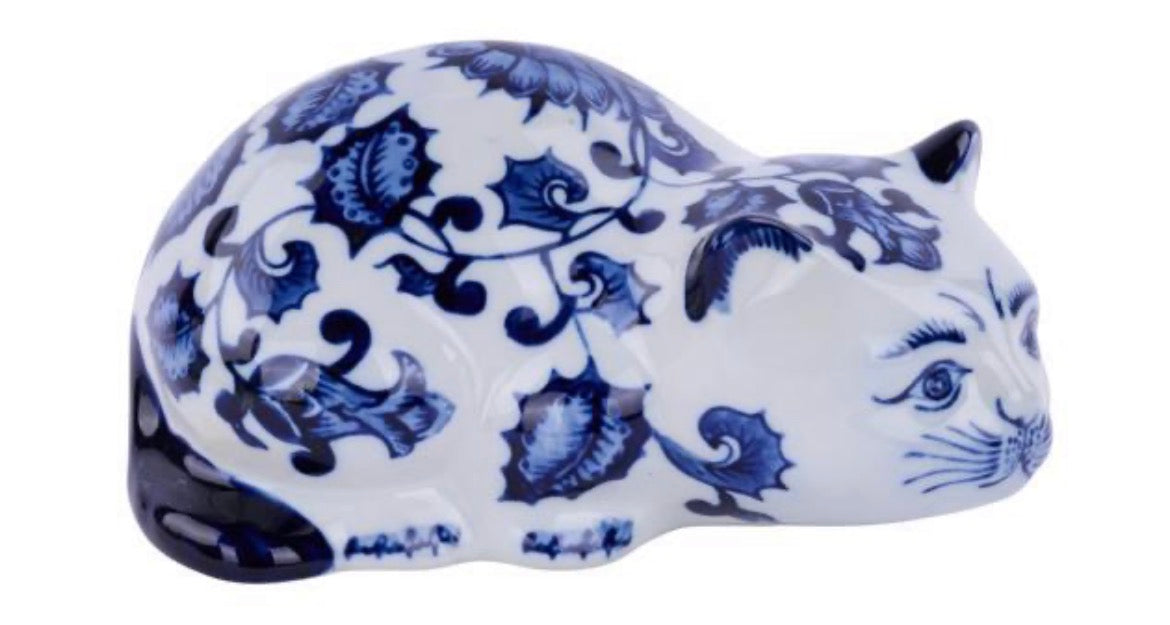 PORCELAIN CAT BLUE/WHITE