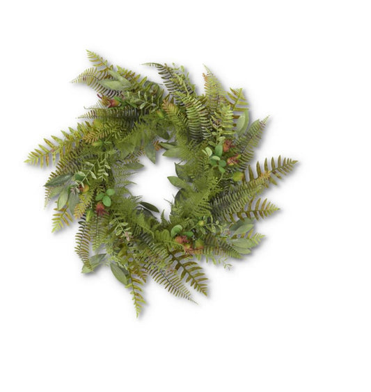 30 Inch Mixed Fern & Thistle Wreath