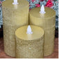 Ribbed led pillar candle