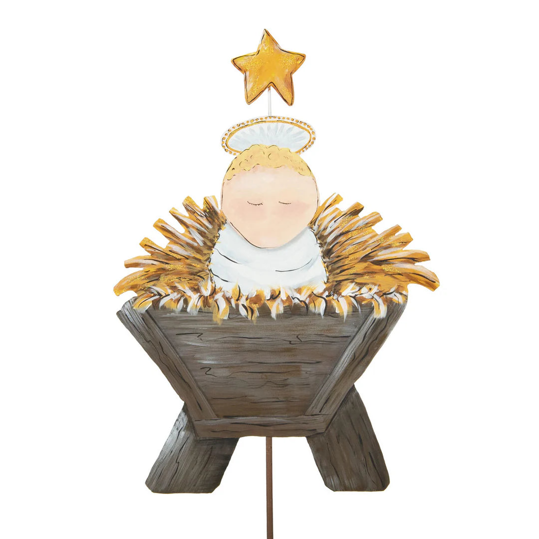 Baby Jesus in the manger sign