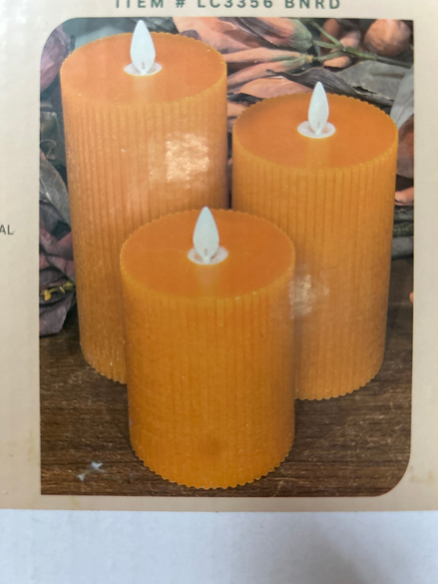 Ribbed led pillar candle
