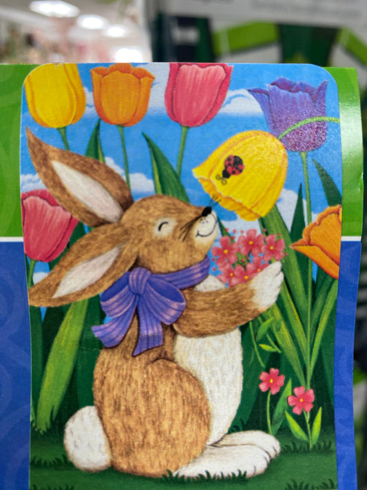 Tulip Bunnies House Flag