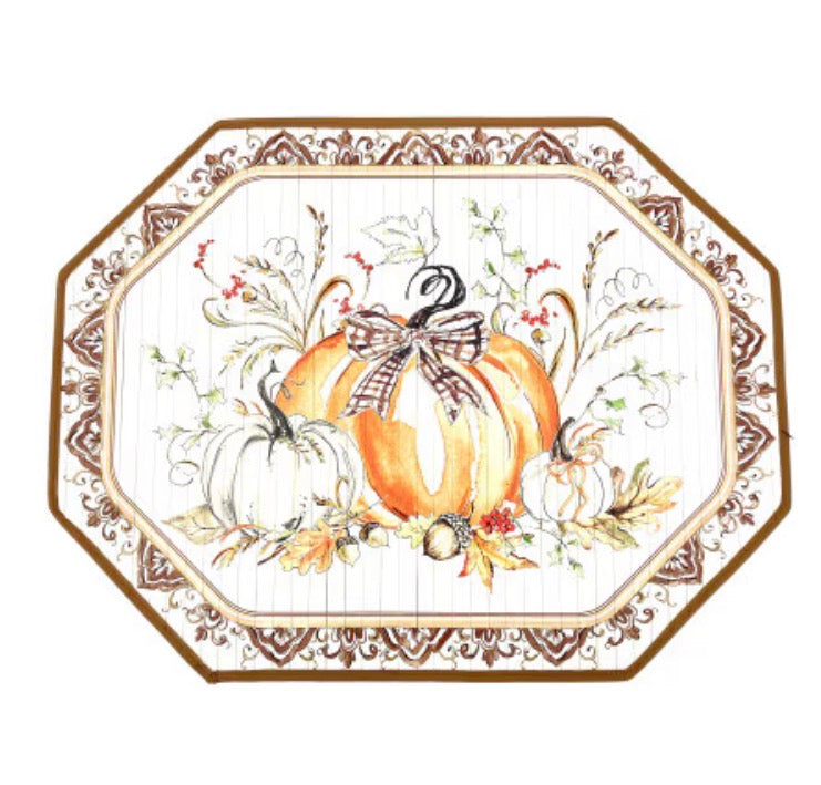 Festive Pumpkin Bamboo Mat