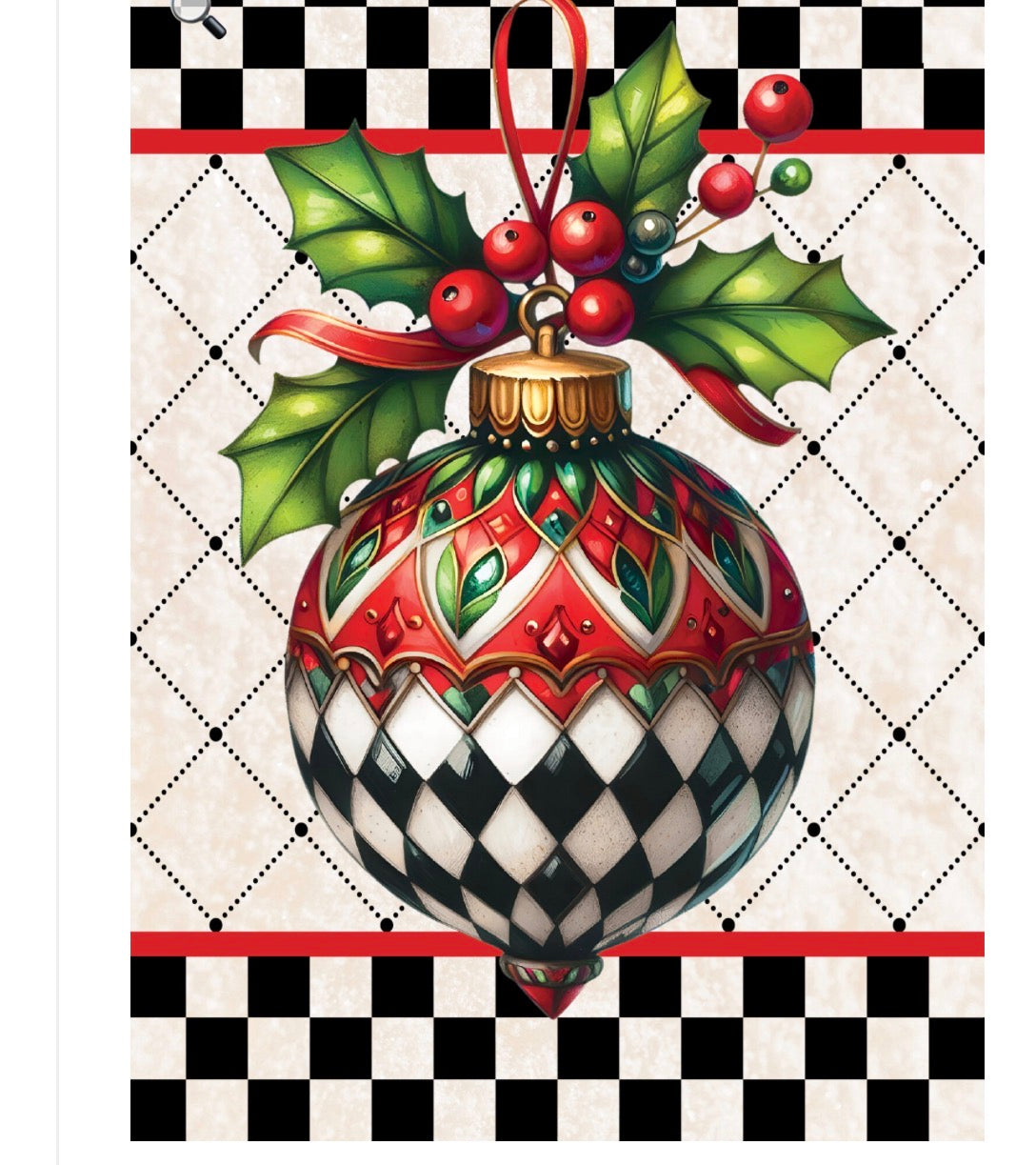 Wind Current Checked Ornament Garden Flag