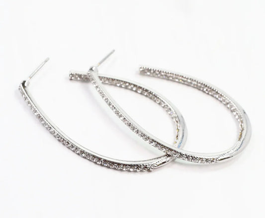 Bethie crystal oval hoop
