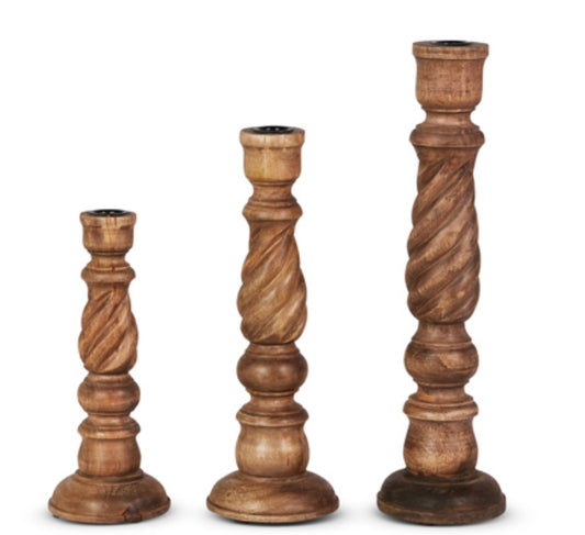 wooden candle stick