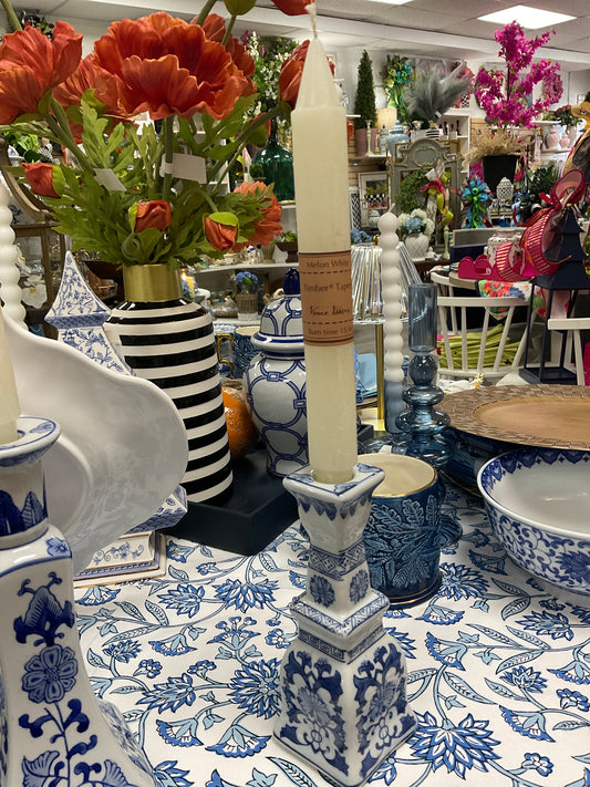 Blue collection tall candle holders