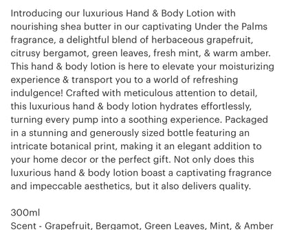 Hand and body lotion-under the palms