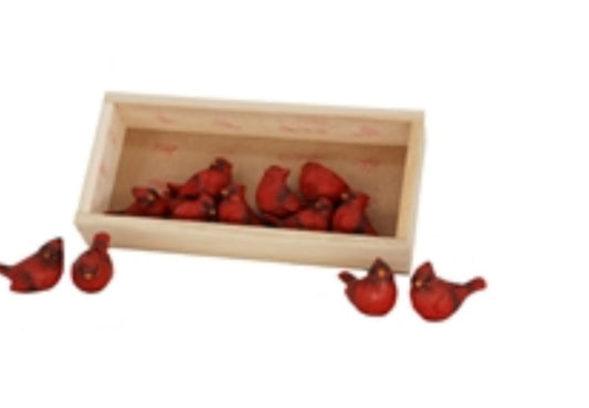 Set of 12 resin cardinals