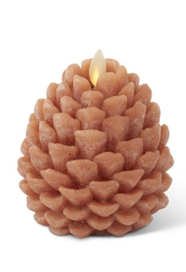 Light brown wax pine one luminara indoor candle