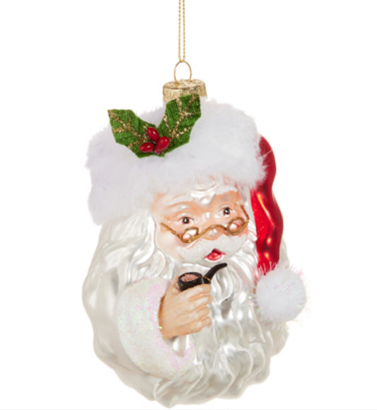 5" SANTA WITH PIPE ORNAMENT