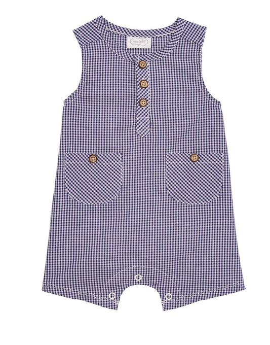NAVY GINGHAM ROMPER