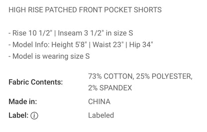 Risen patch pocket Jean shorts