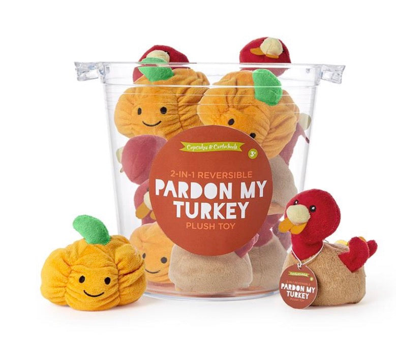 Reversible 2-in-1 Turkey Pumpkin Plush Toy