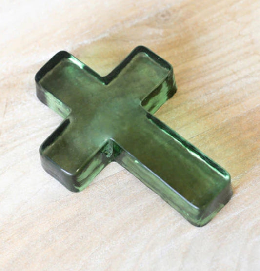 Cross Glass Decor in Green