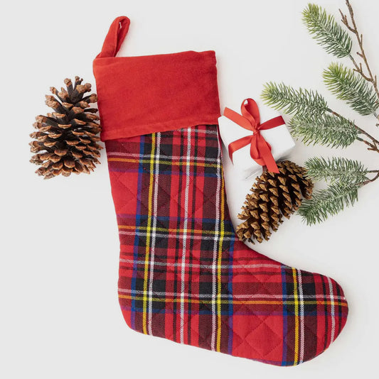 Red Plaid Quilted Stocking