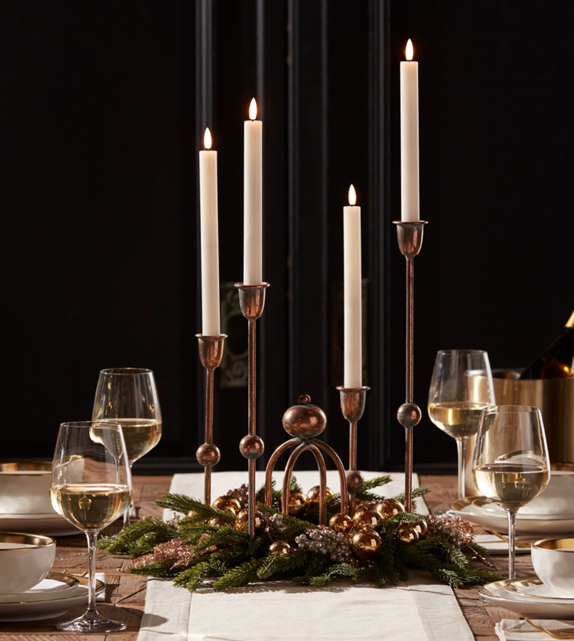 TAPER CANDLE HOLDER 17”H IRON