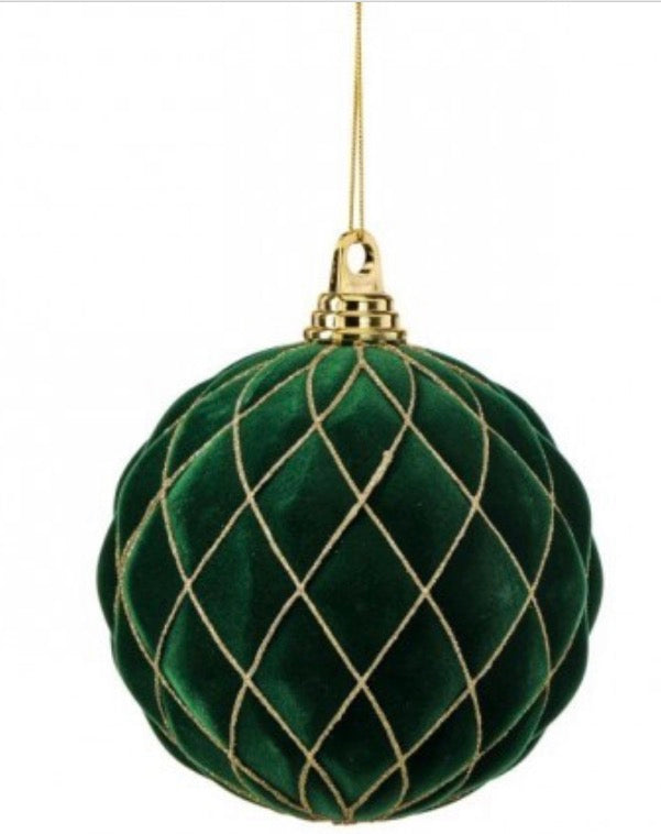 Dark Green Diamond Ball Ornament