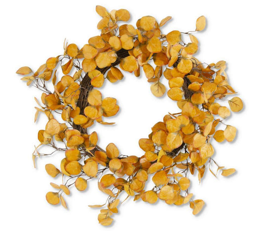 12 INCH YELLOW GUMDROP EUCALYPTUS CANDLE RING (4.25DIA.)