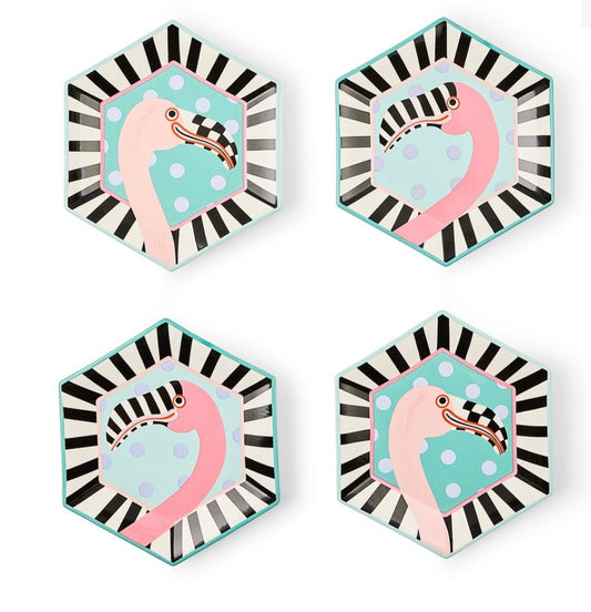 Patience Brewster Flamingo Dessert Plates