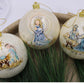 4" Handpainted Capiz Ball Ornament Blue Nativity Scenes