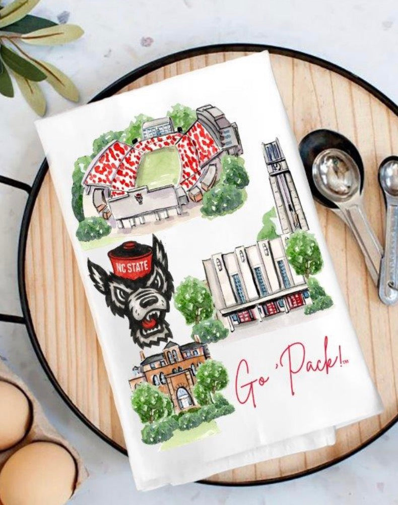 N.C. State Landmark Tea Towel