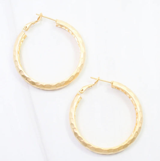 Fort Lee hammered hoop earring