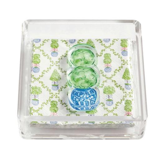 TOPIARY GARDEN NAPKIN & CADDY SET