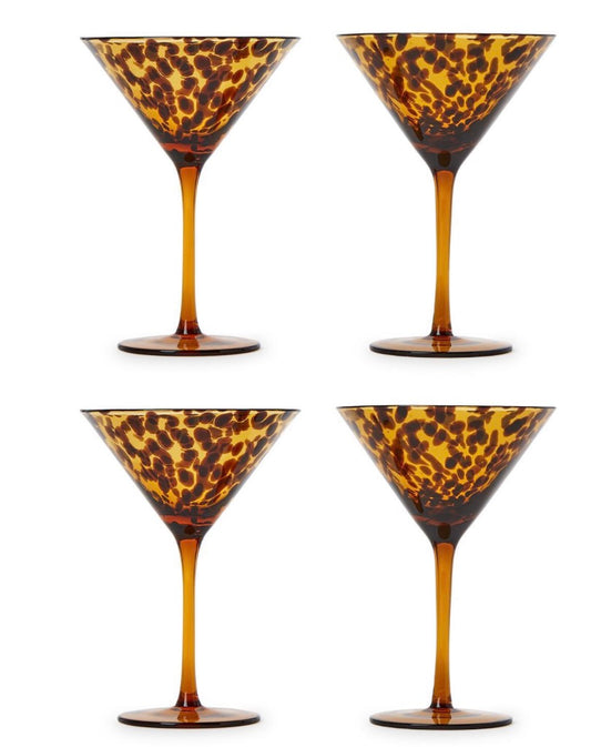 Tortoise Print Martini Glass