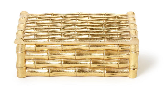 Gold Bamboo Box w/Velvet Lining