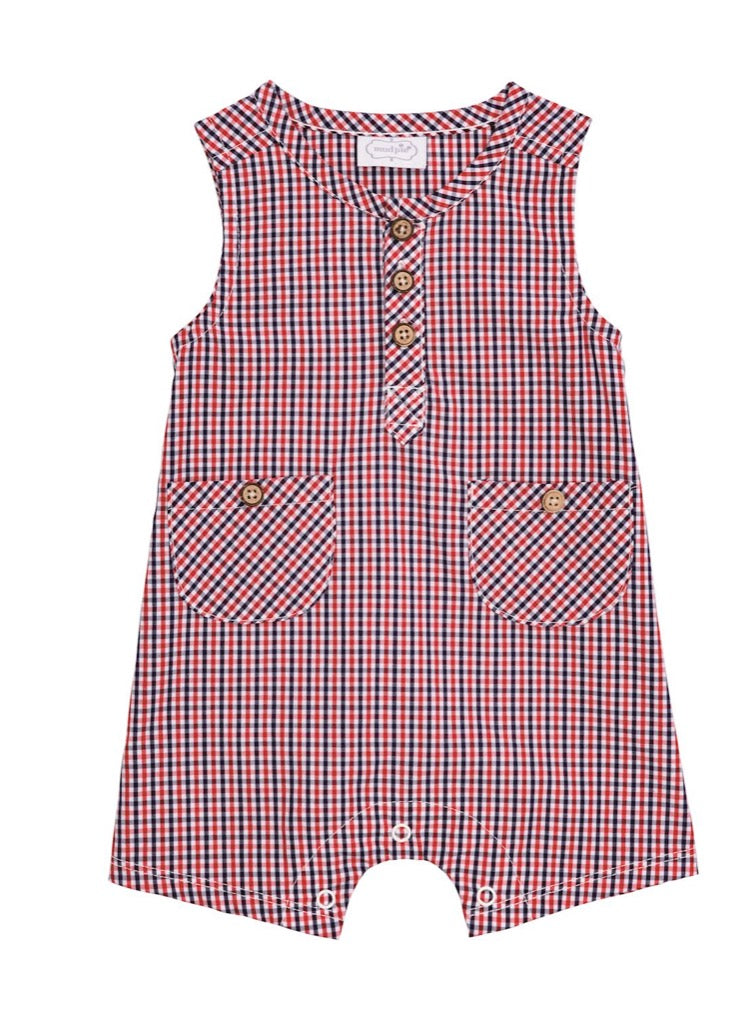 RED GINGHAM ROMPER