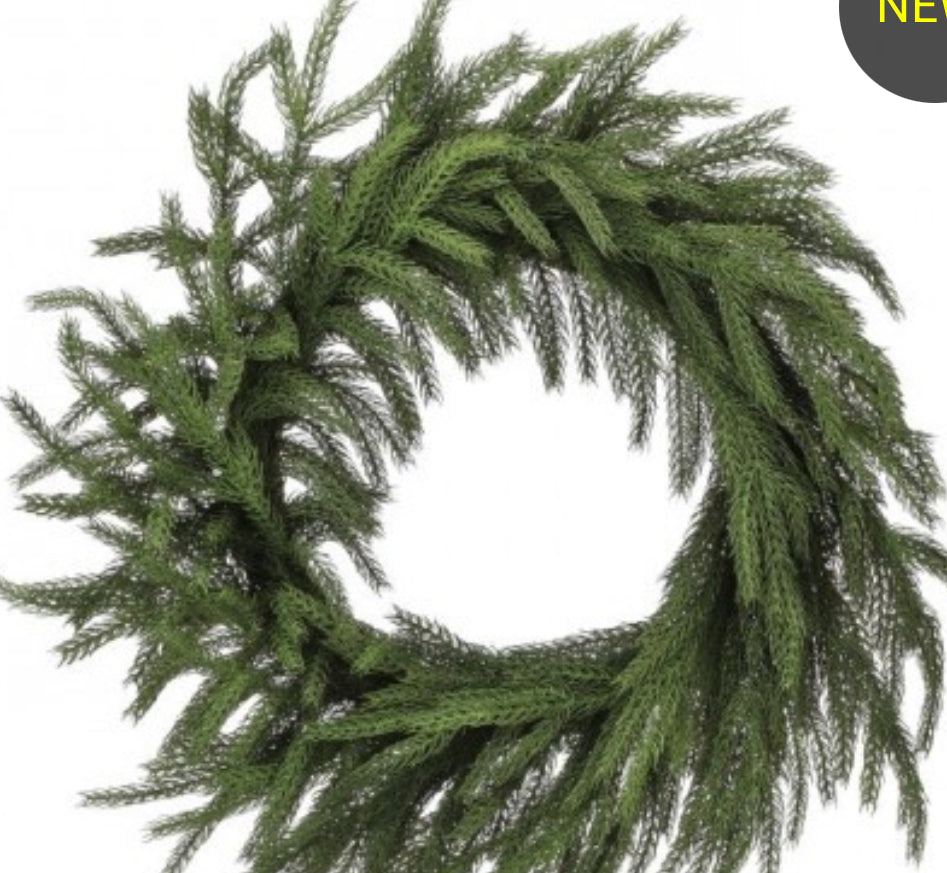 28" REAL TOUCH FOREST NORFOLK PINE WREATH