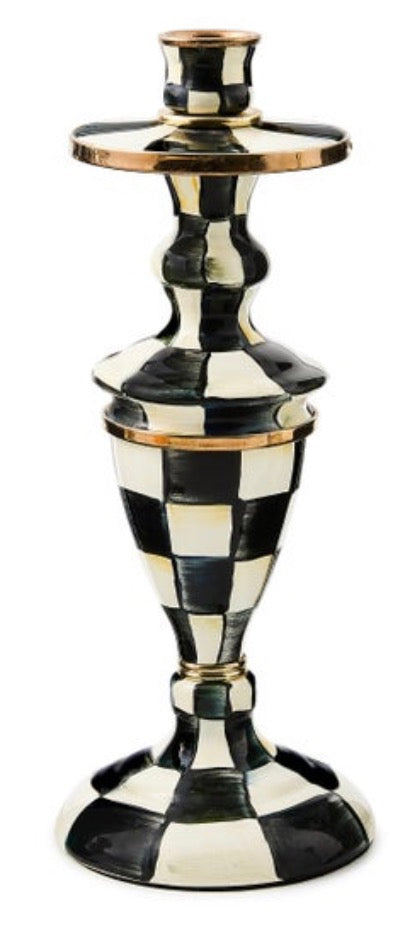 Courtly Check Medium Enamel Candlestick