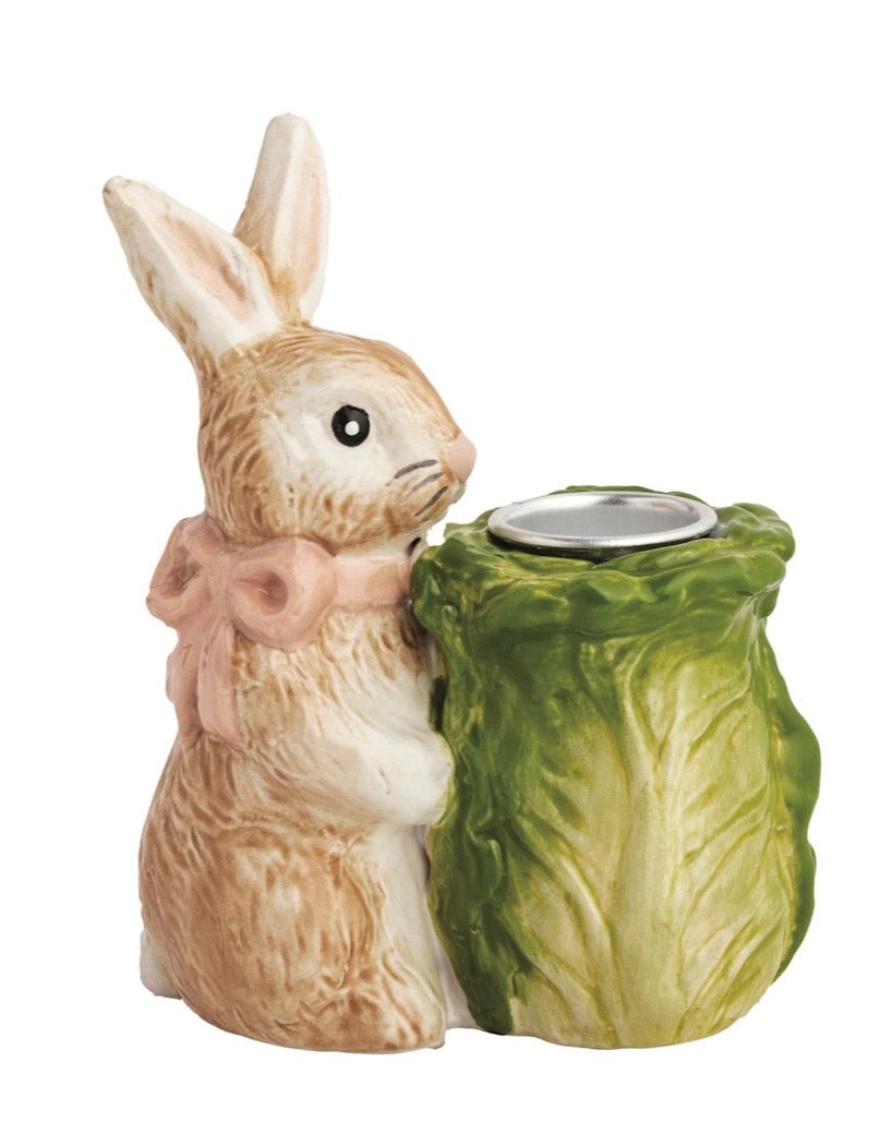 CABBAGE BUNNY TAPER HOLDER