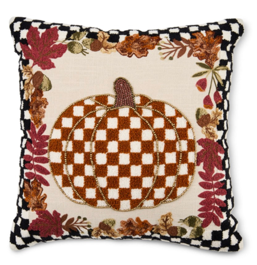 Check Pumpkin Pillow