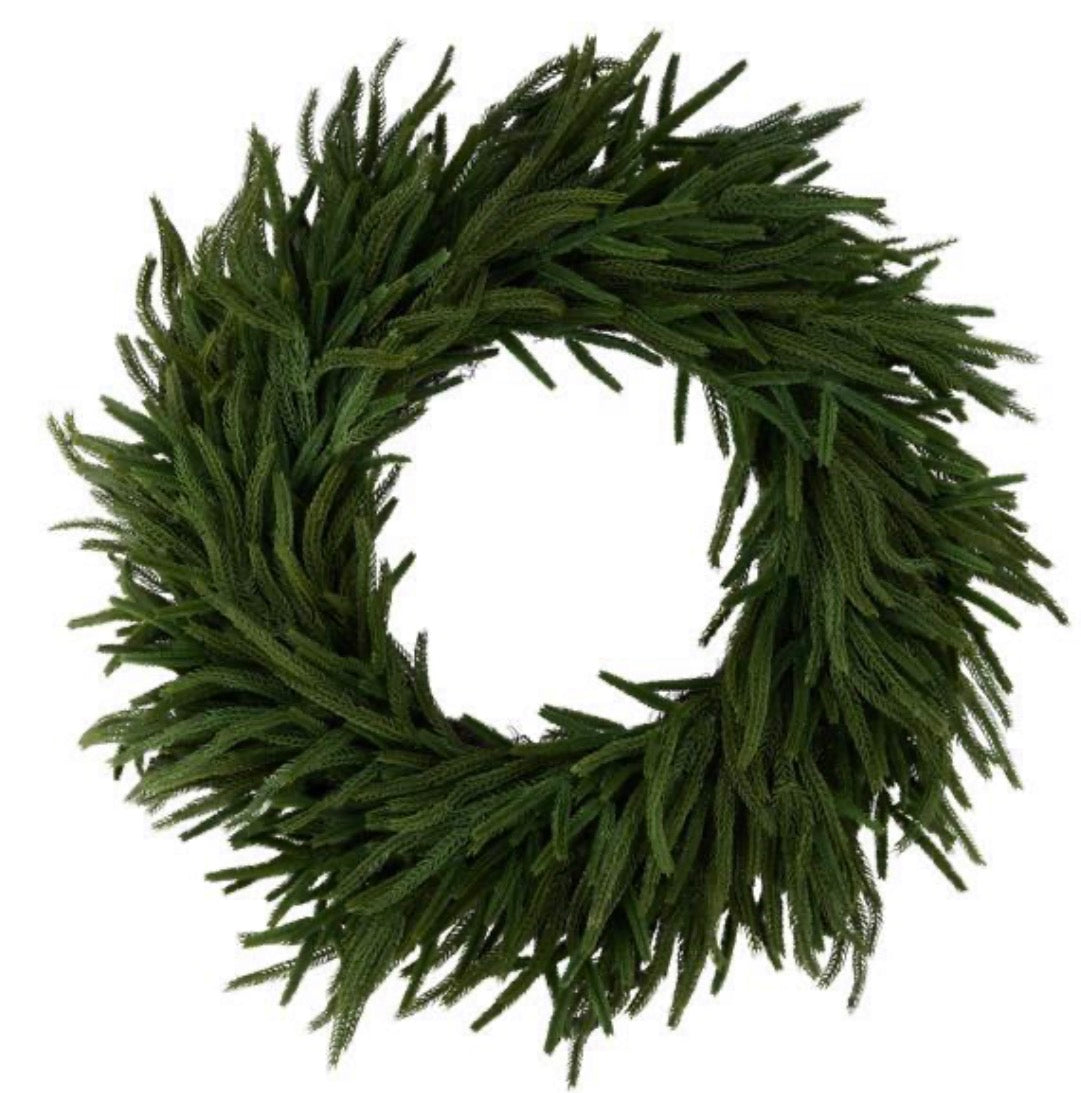 30"DIA R/T MIXED MING PINE WREATH MULTI GREEN