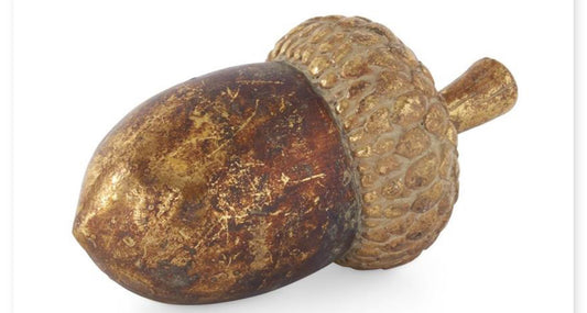 7.25 INCH GOLD & BRONZE TEXTURED RESIN ACORN