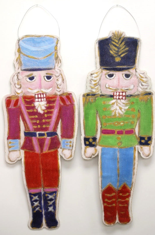 14x36" Handpainted Door Décor, Nutcracker with Glitter