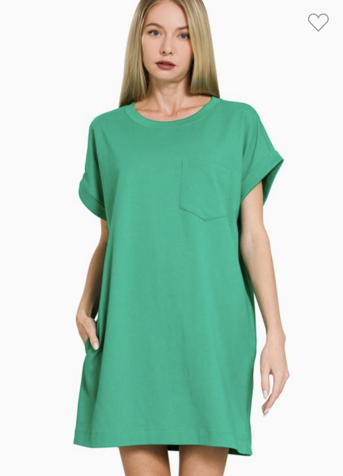 Zenana Premium Cotton T-shirt Dress with pocket