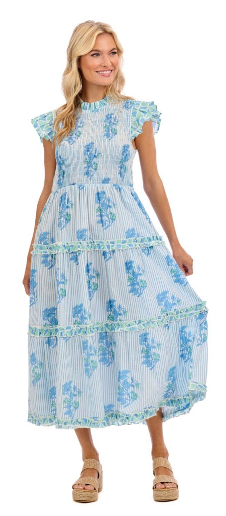 Perin Smocked Midi Dress