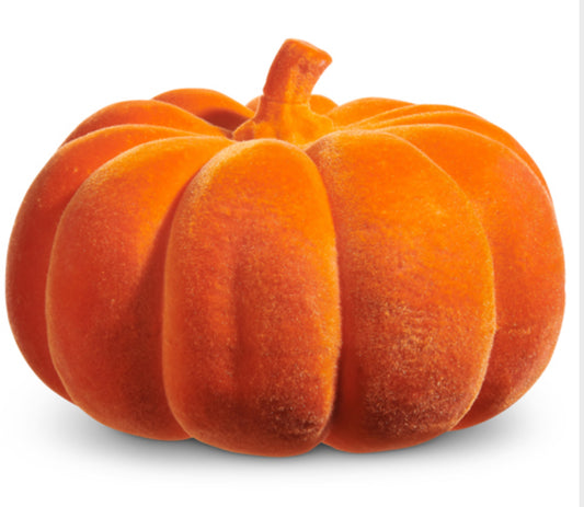 12” Orange Flocked Pumpkins
