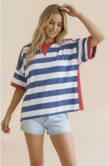 Crew neck with triangle detail drop shoulder loose fit oversized