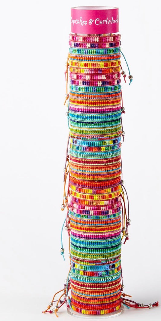 Color Bar Stripes Adjustable Bracelet with Assorted Colorings