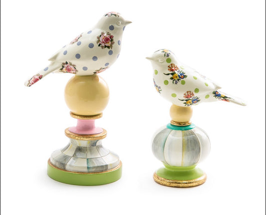 Wildflowers bird topiaries set of 2