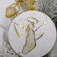 5" Metal Angel Ornament w/ Gold Accents,
