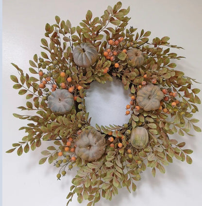 Green Pumpkin Wreath
